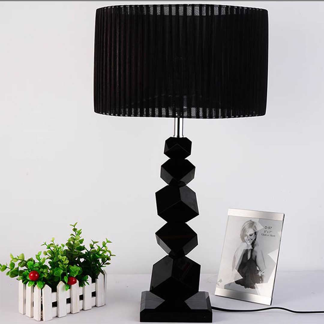 NNEAGS 55cm Black Table Lamp with Dark Shade LED Desk Lamp
