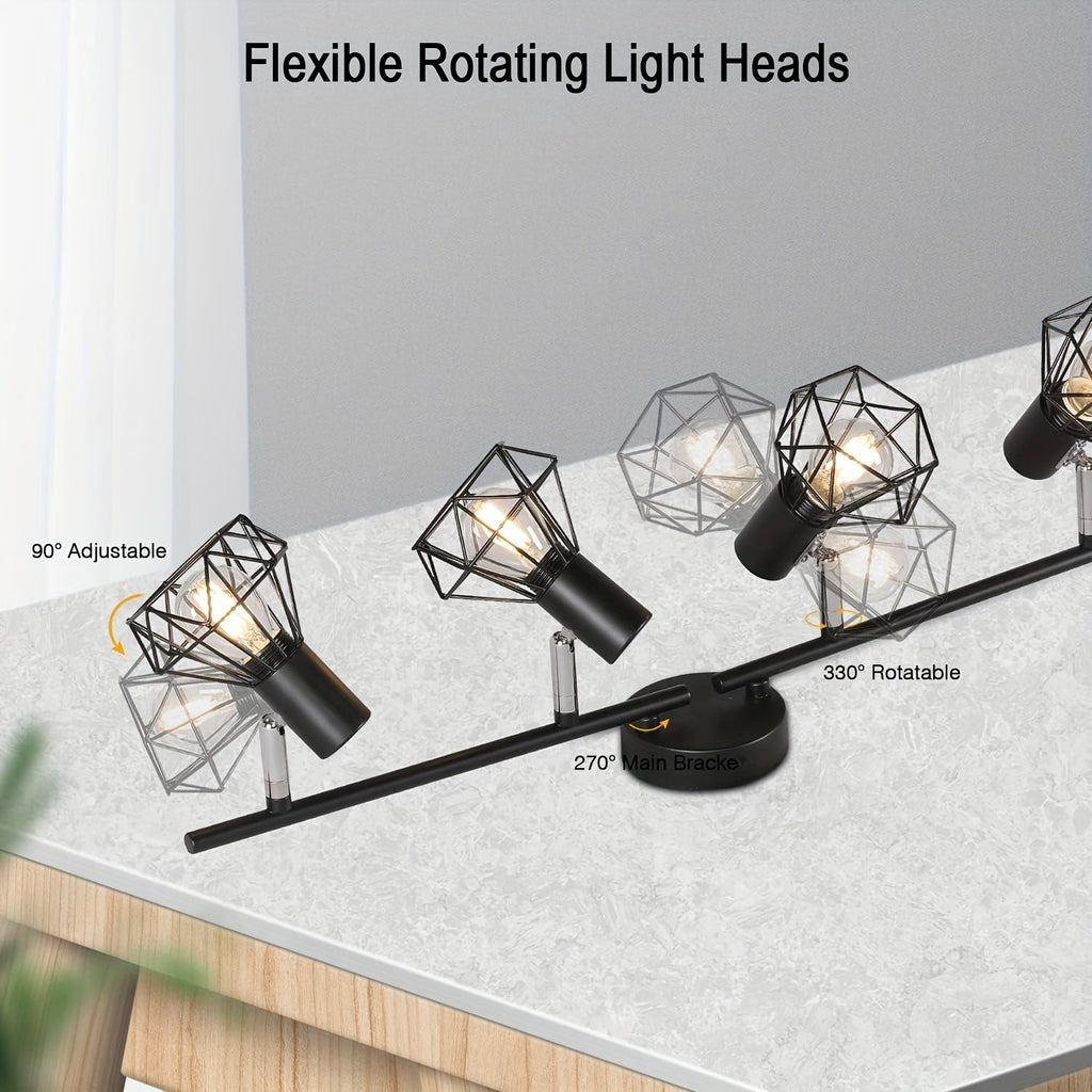 NNETM Industrial 4-Light Semi-Flush Ceiling Light