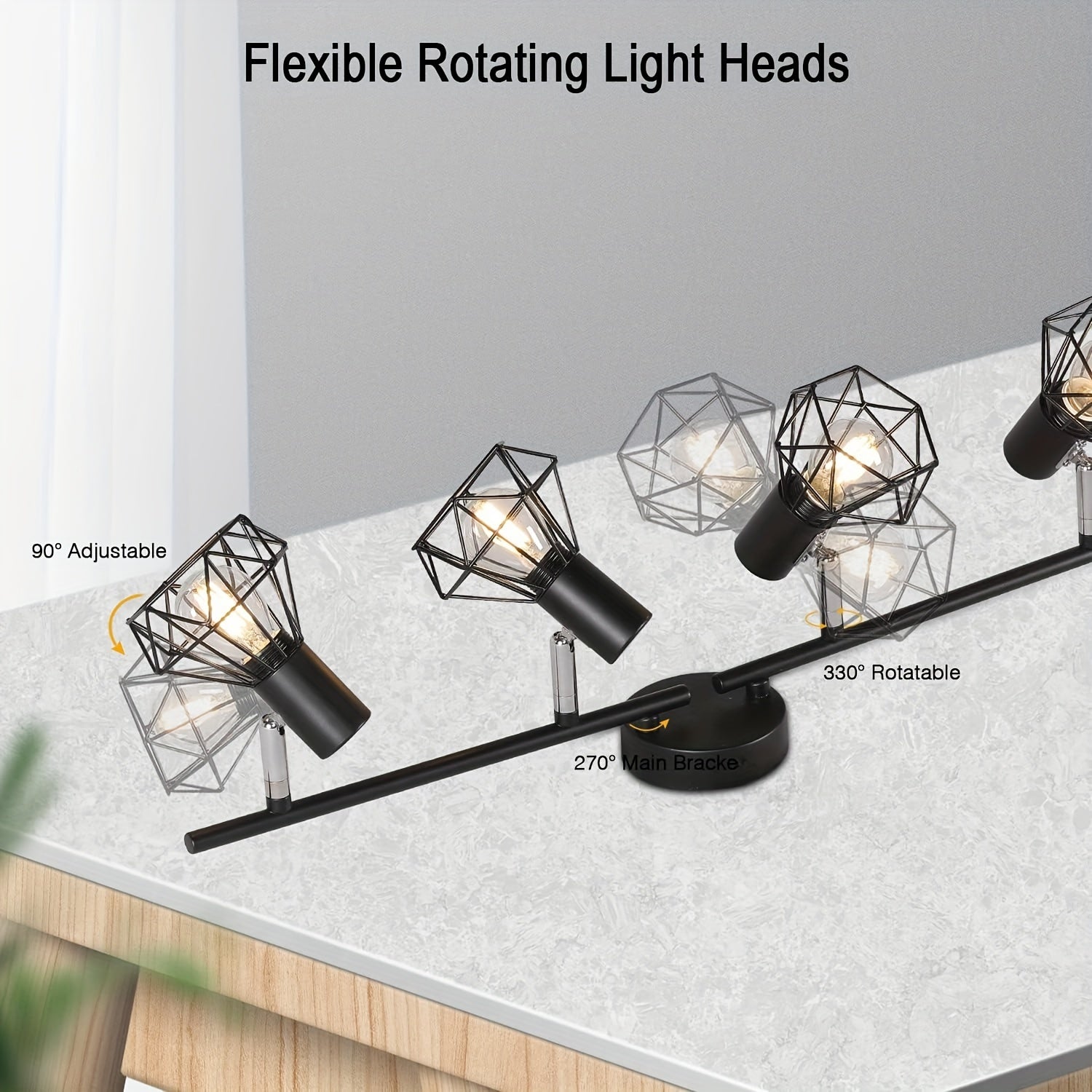 NNETM Industrial 4-Light Semi-Flush Ceiling Light