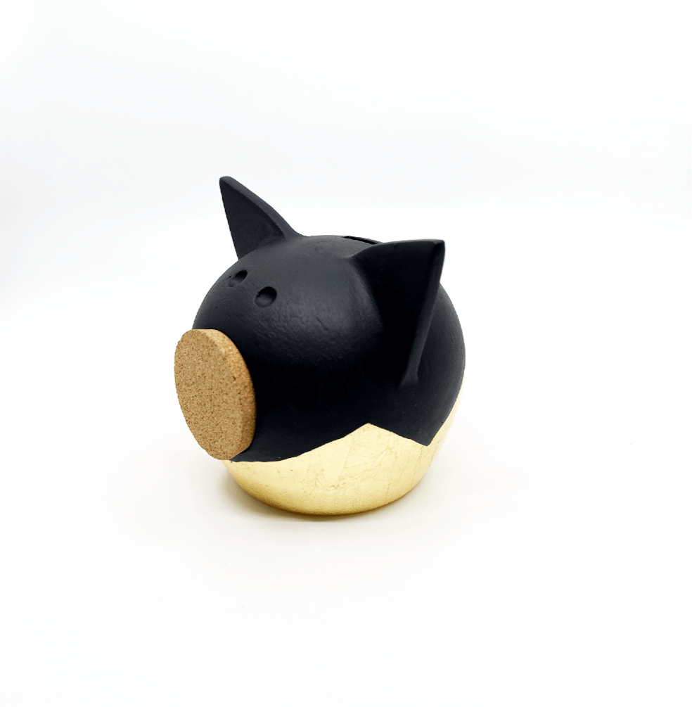 Divided Gold Piggy Bank