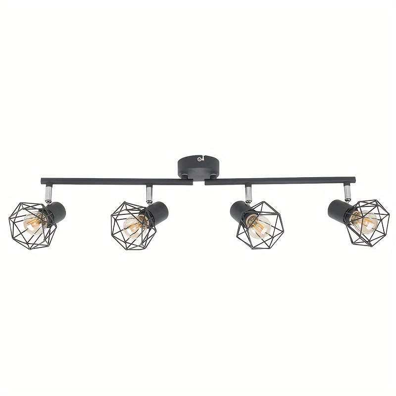 NNETM Industrial 4-Light Semi-Flush Ceiling Light