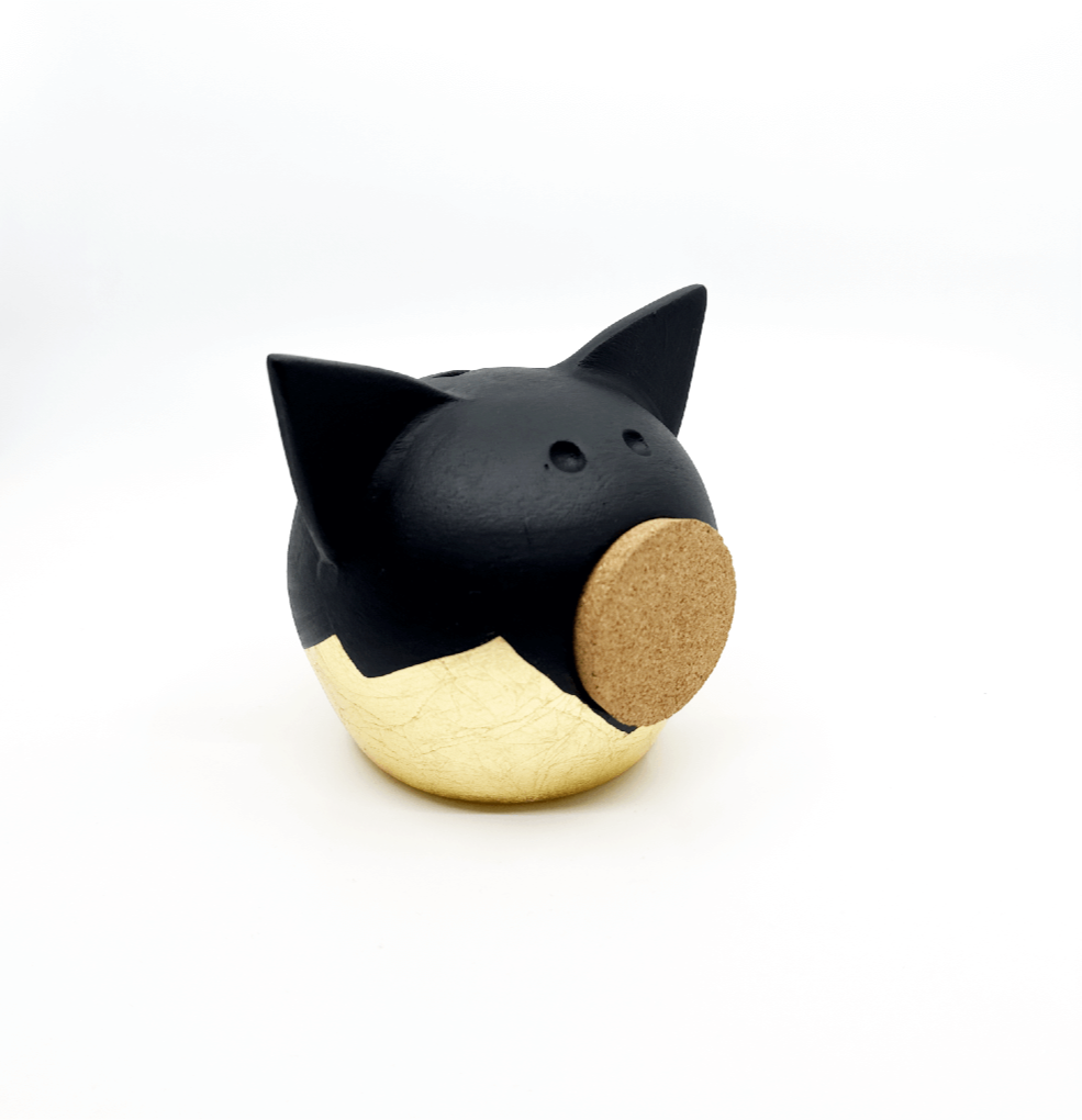 Divided Gold Piggy Bank