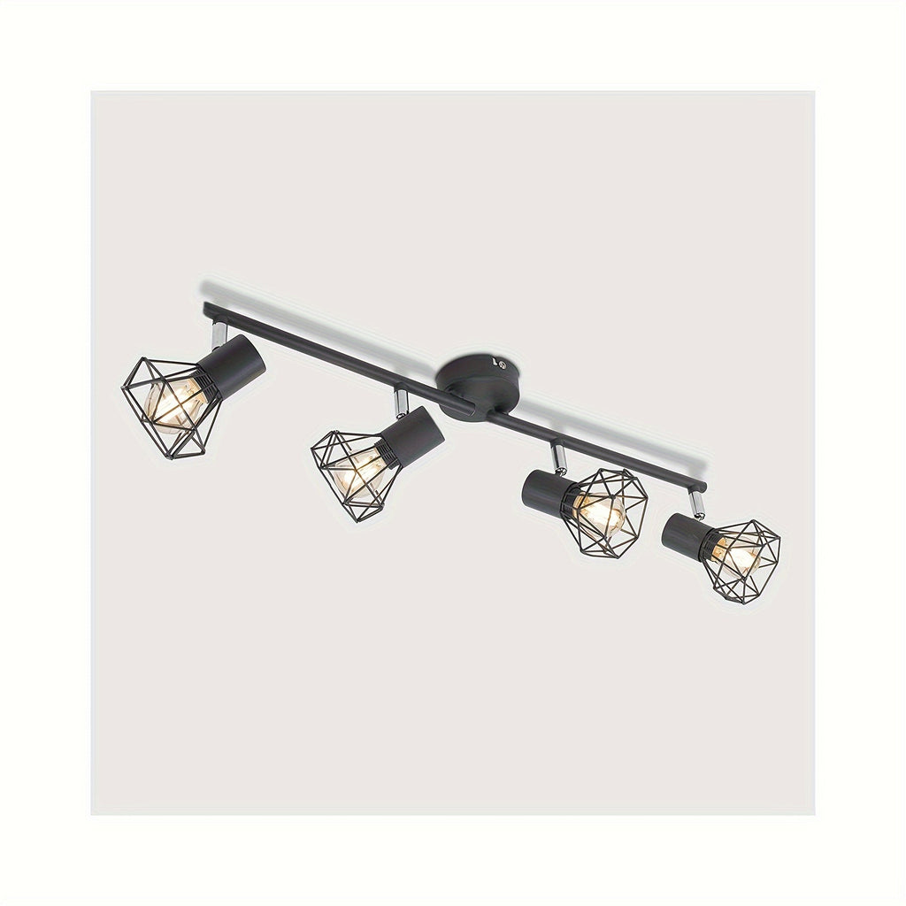 NNETM Industrial 4-Light Semi-Flush Ceiling Light