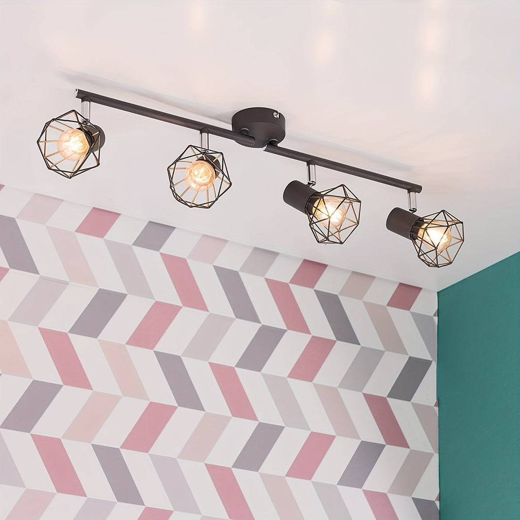 NNETM Industrial 4-Light Semi-Flush Ceiling Light